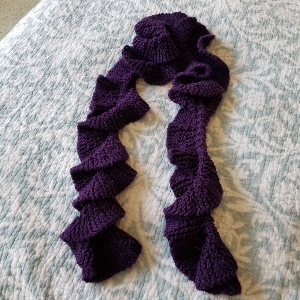 Handmade Purple Knit Scarf